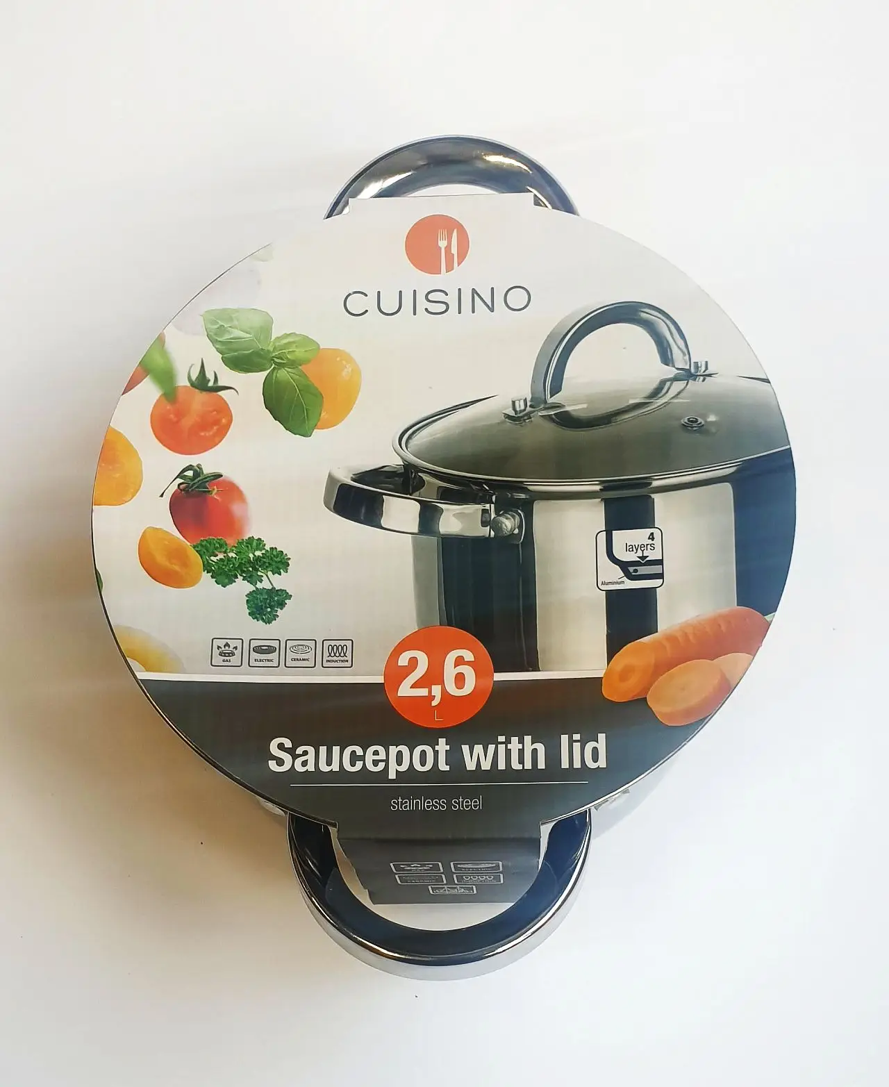Pott Cuisino klaaskaanega, 2,6 l, roostevaba teras